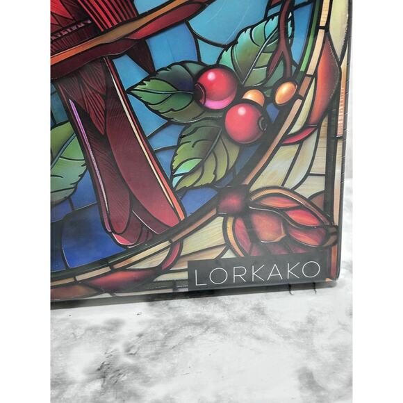 Lorkako Cardinal Bird Stained Glass Jigsaw Puzzle 1000 Piece Adult Red Blue New - Picture 3 of 8